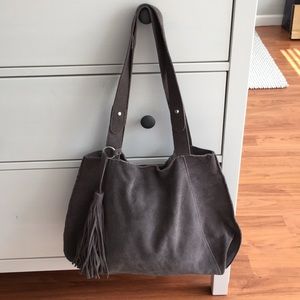 Banana Republic Gray Suede Purse